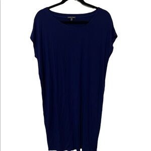 Eileen Fisher Blue Short Sleeve T Shirt Dress Oversized Size Small